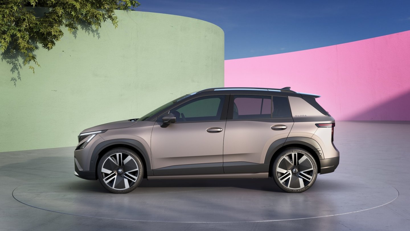 Der Skoda Epiq bleibt mit 4,10 Metern Länge schön kompakt. Der Skoda Epiq bleibt mit 4,10 Metern Länge schön kompakt.